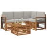 Ensemble de canapés d'extérieur 5 pcs Gris Naturel et Clair 565705565705