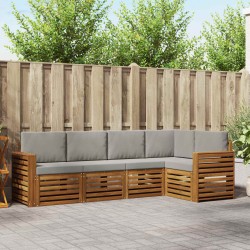 Ensemble de canapé d'angle 5 pcs Gris Naturel et Clair 565706565706