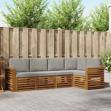 Ensemble de canapé d'angle 5 pcs Gris Naturel et Clair 565706565706