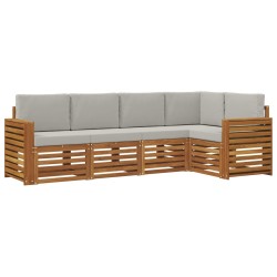 Ensemble de canapé d'angle 5 pcs Gris Naturel et Clair 565706565706