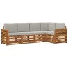 Ensemble de canapé d'angle 5 pcs Gris Naturel et Clair 565706565706