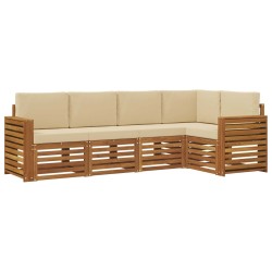 Ensemble de canapé d'angle avec coussin 5 pcs Naturel et Beige 565707565707