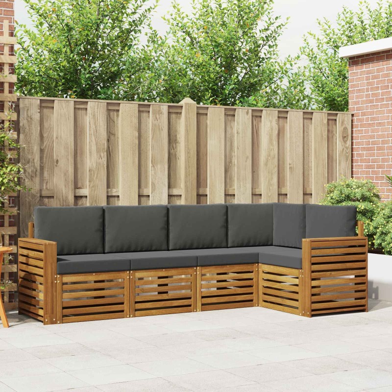 Ensemble de canapé d'angle 5 pcs Naturel et Anthracite 565709565709