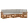 Ensemble de canapé d'angle 5 pcs Gris Naturel et Clair 565710565710