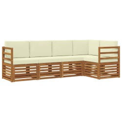 Ensemble de canapé d'angle avec coussin 5 pcs Naturel et Crème 565711565711