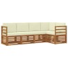 Ensemble de canapé d'angle avec coussin 5 pcs Naturel et Crème 565711565711