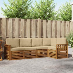 Ensemble de canapé d'angle avec coussin 5 pcs Naturel et Beige 565713565713