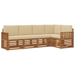 Ensemble de canapé d'angle avec coussin 5 pcs Naturel et Beige 565713565713