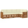 Ensemble de canapé d'angle avec coussin 5 pcs Naturel et Crème 565715565715