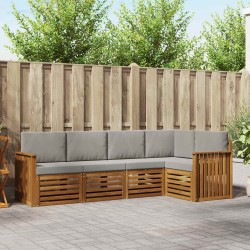 Ensemble de canapé d'angle 5 pcs Gris Naturel et Clair 565716565716