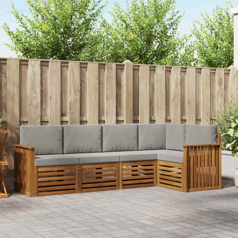 Ensemble de canapé d'angle 5 pcs Gris Naturel et Clair 565716565716