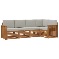 Ensemble de canapé d'angle 5 pcs Gris Naturel et Clair 565716565716