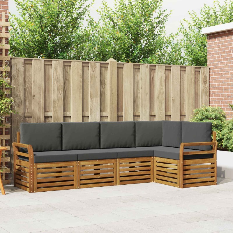 Ensemble de canapé d'angle 5 pcs Naturel et Anthracite 565717565717