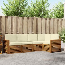 Ensemble de canapé d'angle avec coussin 5 pcs Naturel et Crème 565718565718