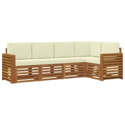 Ensemble de canapé d'angle avec coussin 5 pcs Naturel et Crème 565718565718