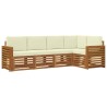 Ensemble de canapé d'angle avec coussin 5 pcs Naturel et Crème 565718565718