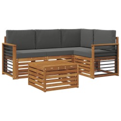 Ensemble de canapés d'extérieur 5 pcs Naturel et Anthracite 565721565721