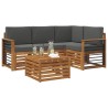 Ensemble de canapés d'extérieur 5 pcs Naturel et Anthracite 565721565721