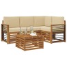 Ensemble de canapés d'extérieur 5 pcs Naturel et Beige 565722565722