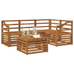 Ensemble de canapés d'extérieur 5 pcs Naturel 565723565723