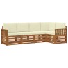 Ensemble de canapé d'angle avec coussin 5 pcs Naturel et Crème 565724565724