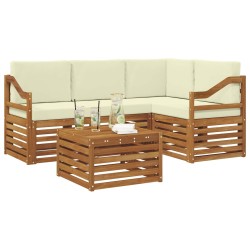 Ensemble de canapés d'extérieur 5 pcs Naturel et Crème 565725565725