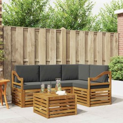 Ensemble de canapés d'extérieur 5 pcs Naturel et Anthracite 565726565726