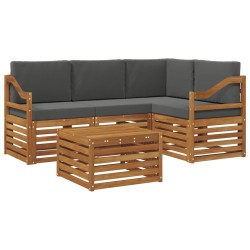 Ensemble de canapés d'extérieur 5 pcs Naturel et Anthracite 565726565726