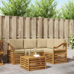 Ensemble de canapés d'extérieur 5 pcs Naturel et Beige 565727565727