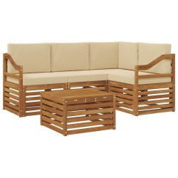 Ensemble de canapés d'extérieur 5 pcs Naturel et Beige 565727565727