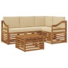 Ensemble de canapés d'extérieur 5 pcs Naturel et Beige 565727565727