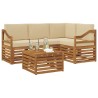 Ensemble de canapés d'extérieur 5 pcs Naturel et Beige 565727565727