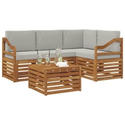 Ensemble de canapés d'extérieur 5 pcs Gris Naturel et Clair 565728565728