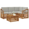 Ensemble de canapés d'extérieur 5 pcs Gris Naturel et Clair 565728565728