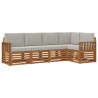 Ensemble de canapé d'angle 5 pcs Gris Naturel et Clair 565729565729