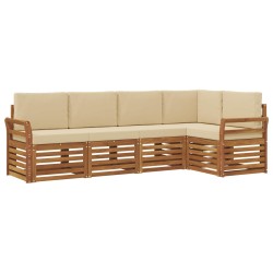 Ensemble de canapé d'angle avec coussin 5 pcs Naturel et Beige 565731565731
