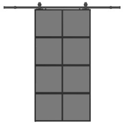 Porte coulissante avec kit de quincaillerie noir 102,5x205 cm 565732565732