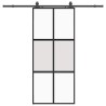 Porte coulissante avec kit de quincaillerie noir 90x205 cm 565733565733