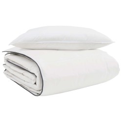 Duvet d'hiver avec oreiller 2 pcs Blanc Plume de canard 565740565740