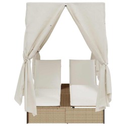 Transat double Réglable Beige 205 x 129 x 200 cm polyrotin 565745565745