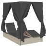 Transat double Réglable Gris clair 205 x 129 x 200 cm polyrotin 565756565756