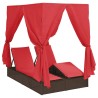 Transat double Réglable Rouge 205 x 129 x 200 cm polyrotin 565757565757