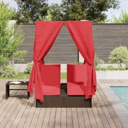 Transat double Réglable Rouge 205 x 129 x 200 cm polyrotin 565757565757