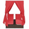 Transat double Réglable Rouge 205 x 129 x 200 cm polyrotin 565757565757