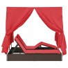 Transat double Réglable Rouge 205 x 129 x 200 cm polyrotin 565757565757