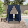 Transat double Réglable Noir 205 x 129 x 200 cm polyrotin 565758565758