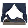 Transat double Réglable Noir 205 x 129 x 200 cm polyrotin 565758565758