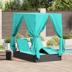 Transat double Réglable Turquoise 205 x 129 x 200 cm polyrotin 565760565760
