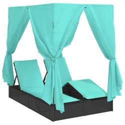 Transat double Réglable Turquoise 205 x 129 x 200 cm polyrotin 565760565760