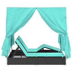 Transat double Réglable Turquoise 205 x 129 x 200 cm polyrotin 565760565760